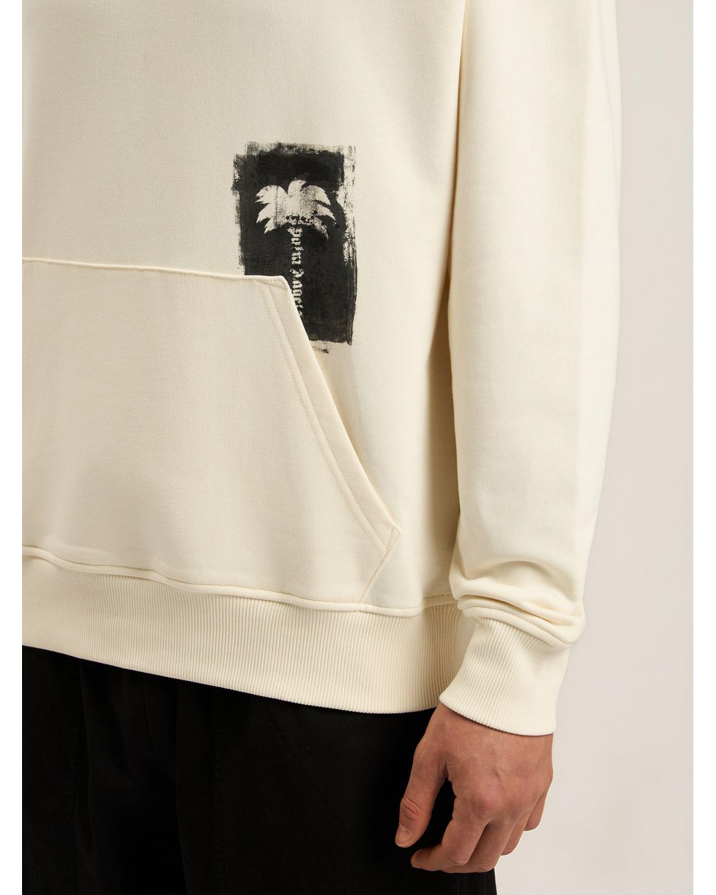 Palm Angels Natural Brushed Palm Tree Regular Hoodie Off for men