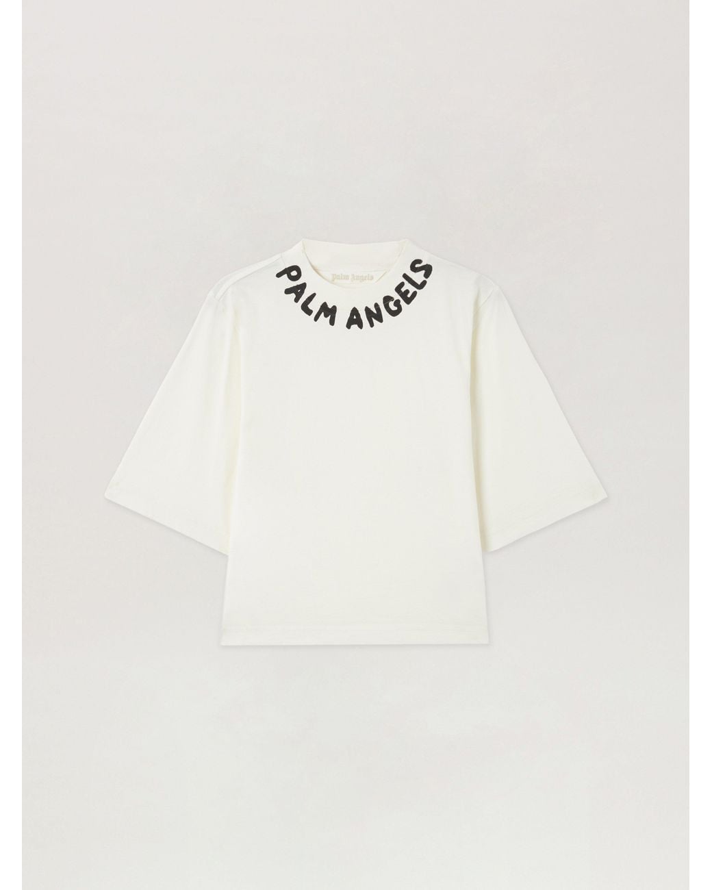 Palm Angels Natural Neck Logo Boxy T-Shirt