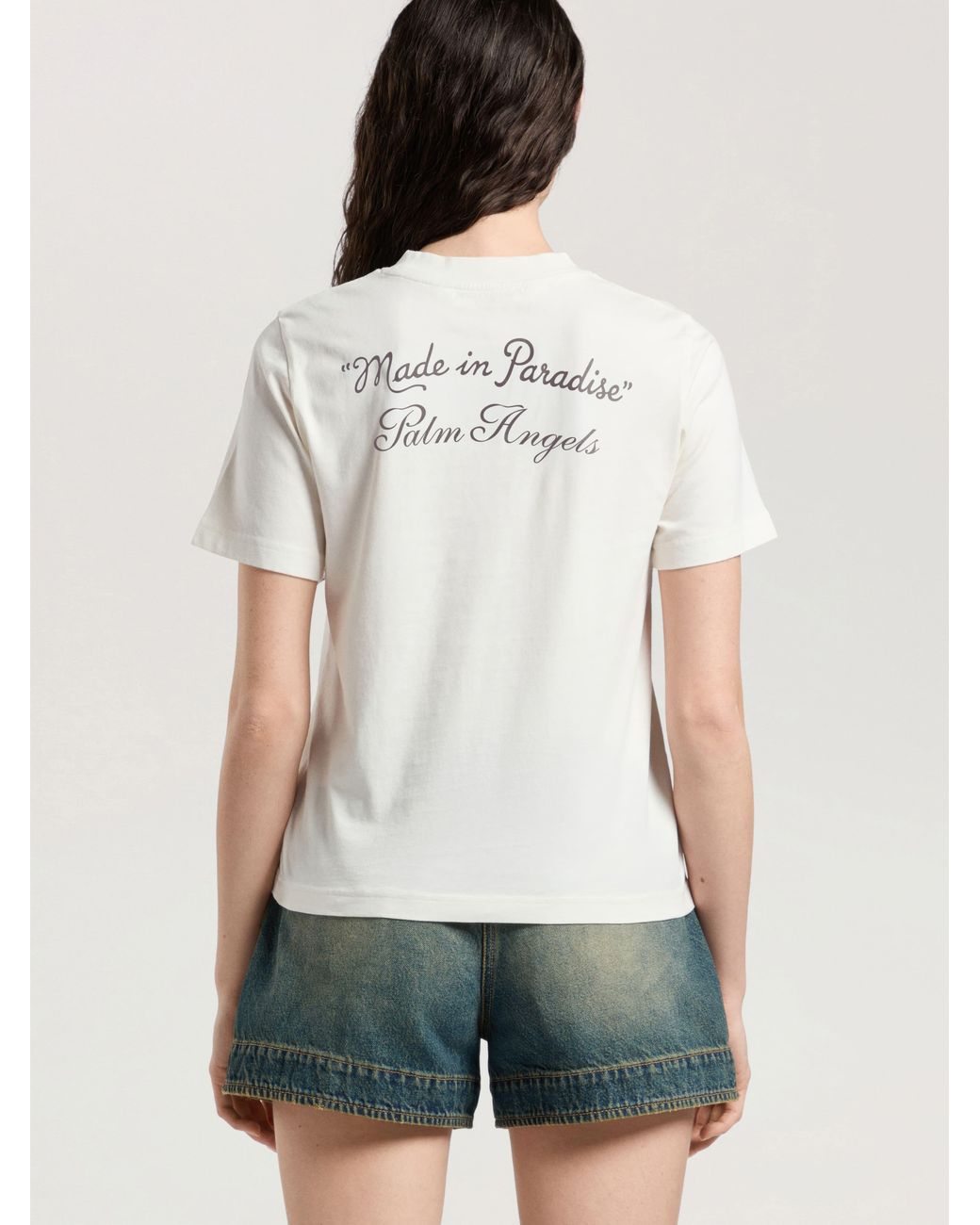 Palm Angels White Paradise Regular T-Shirt Off