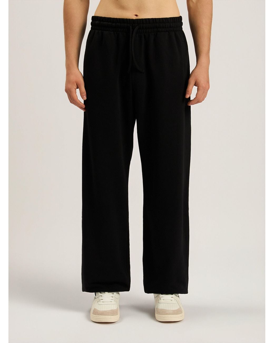 Palm Angels Black Brushed Palm Tree Sweatpants for men