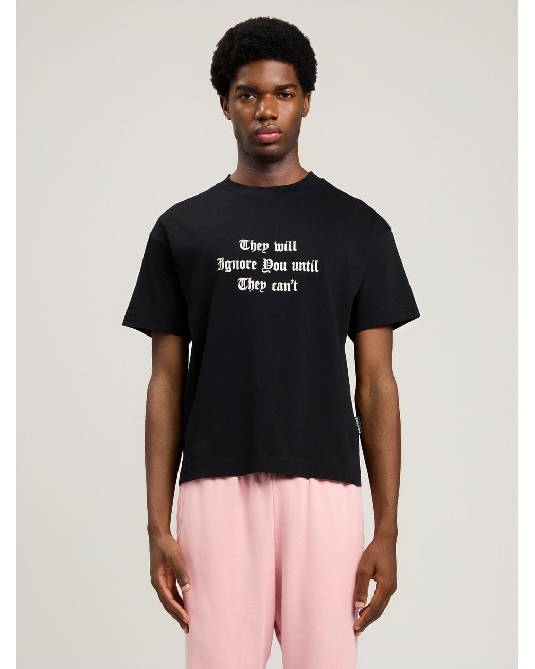 Palm Angels Black Statement T-Shirt for men