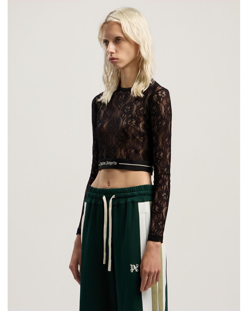 Palm Angels Multicolor Classic Logo Lace Top