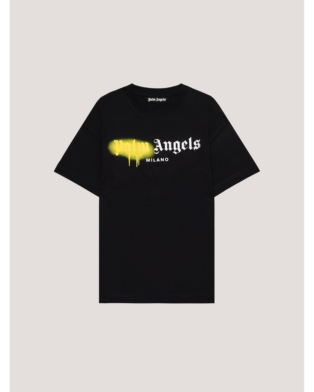 Palm Angels Black Spray City Milan T-Shirt for men