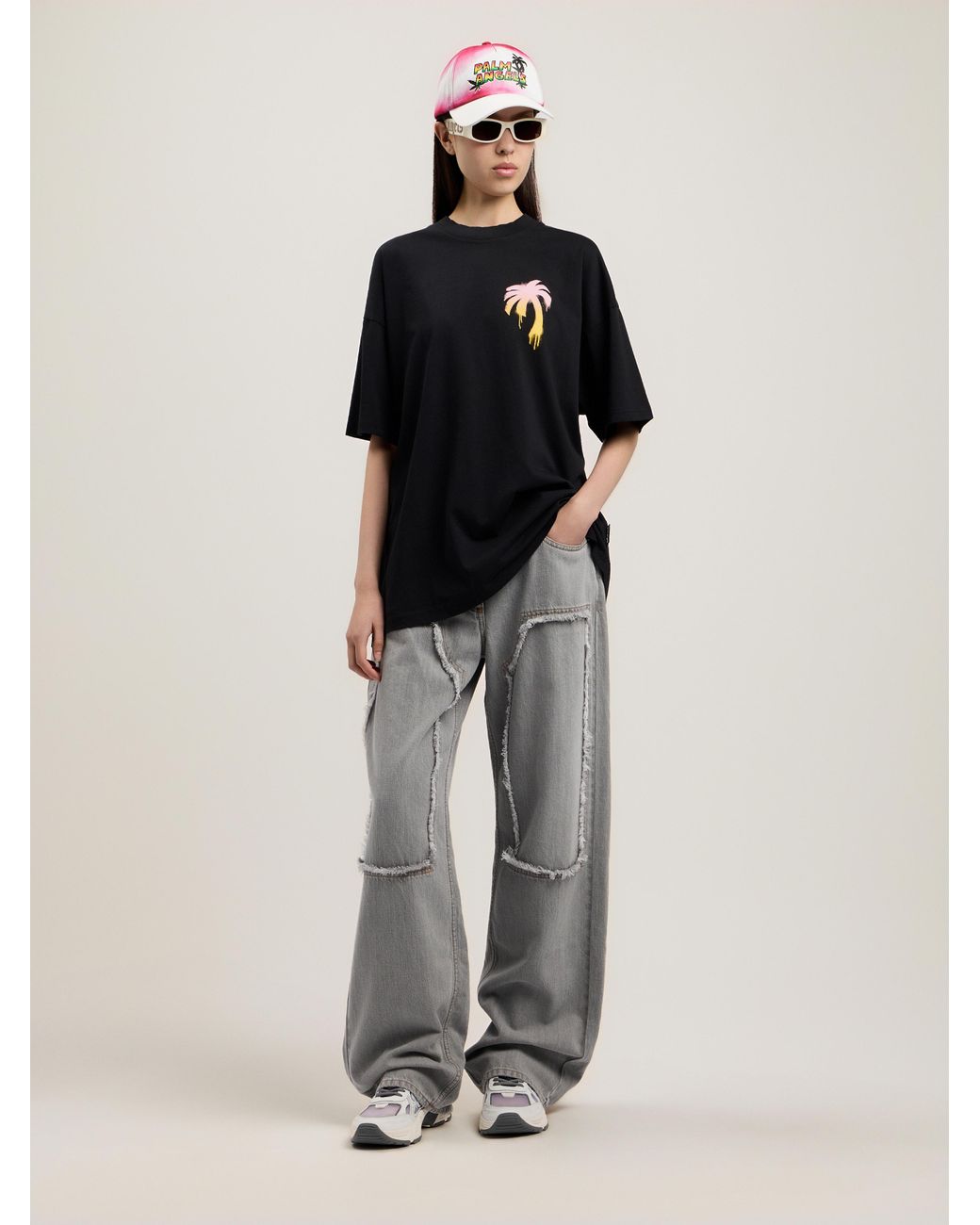 Palm Angels Black I Love Pa Loose T-Shirt