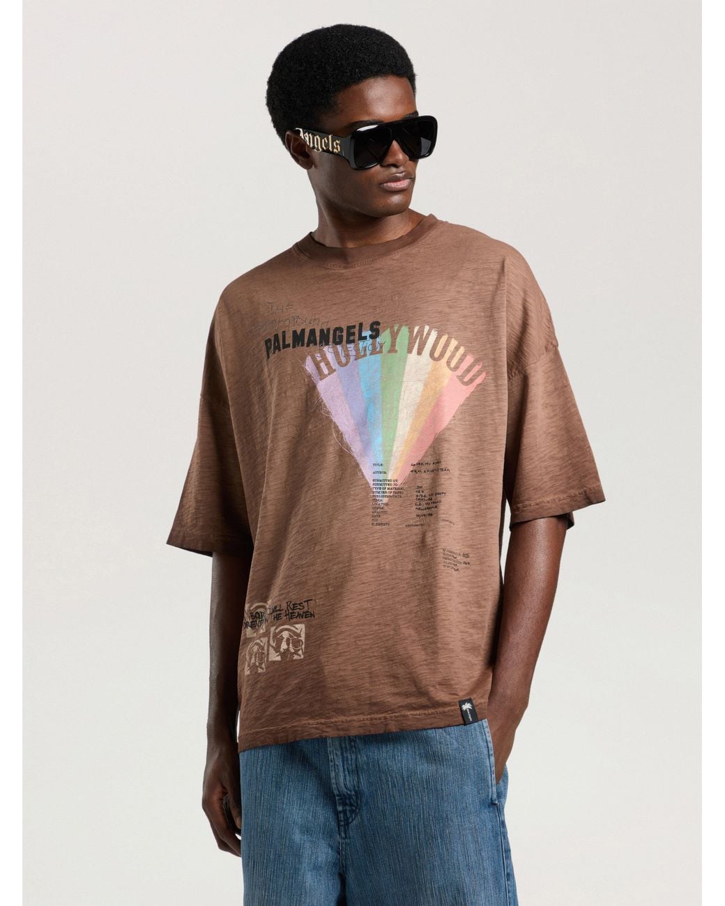 Palm Angels Multicolor Neon Boulevard Loose T-Shirt for men