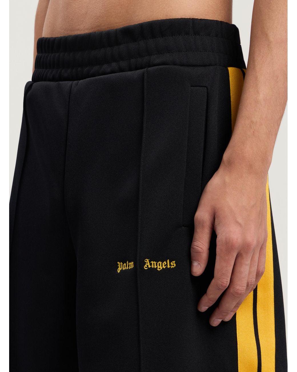 Palm Angels Natural Classic Logo Track Shorts for men