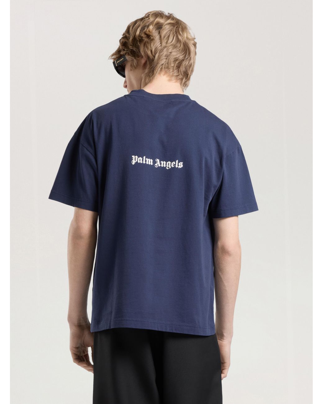 Palm Angels Blue Sunset Signal Regular T-Shirt for men