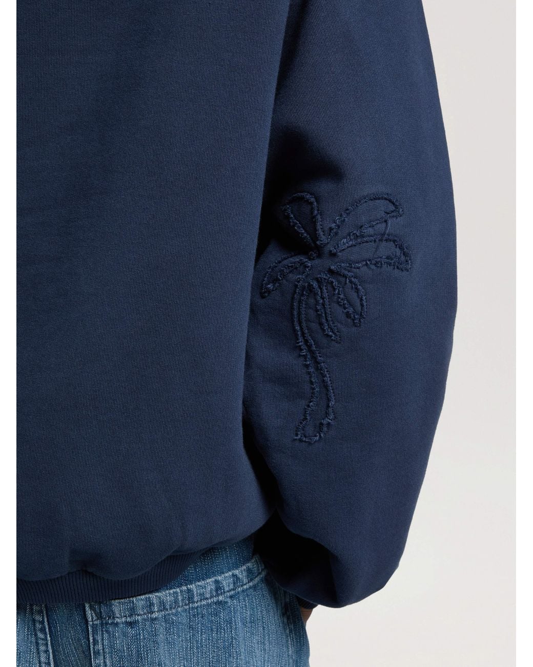Palm Angels Blue Palm Shadow Zipped Crew for men