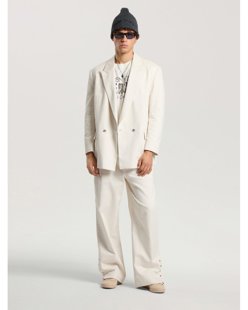 Palm Angels Natural Palm Tree Loose Trousers for men
