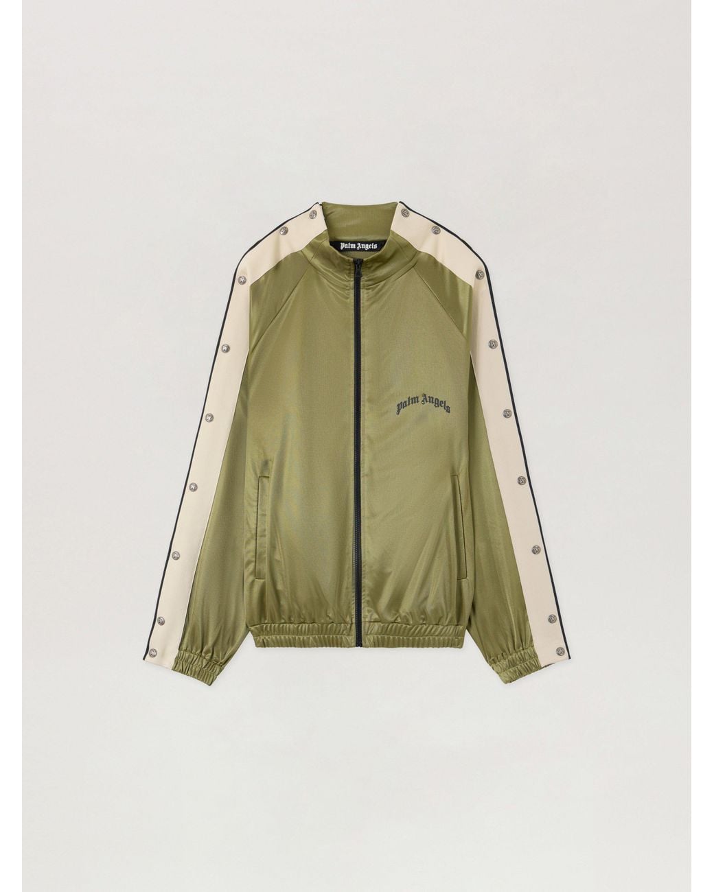 Palm Angels Green Curved Logo Boxe Track Jacket for men