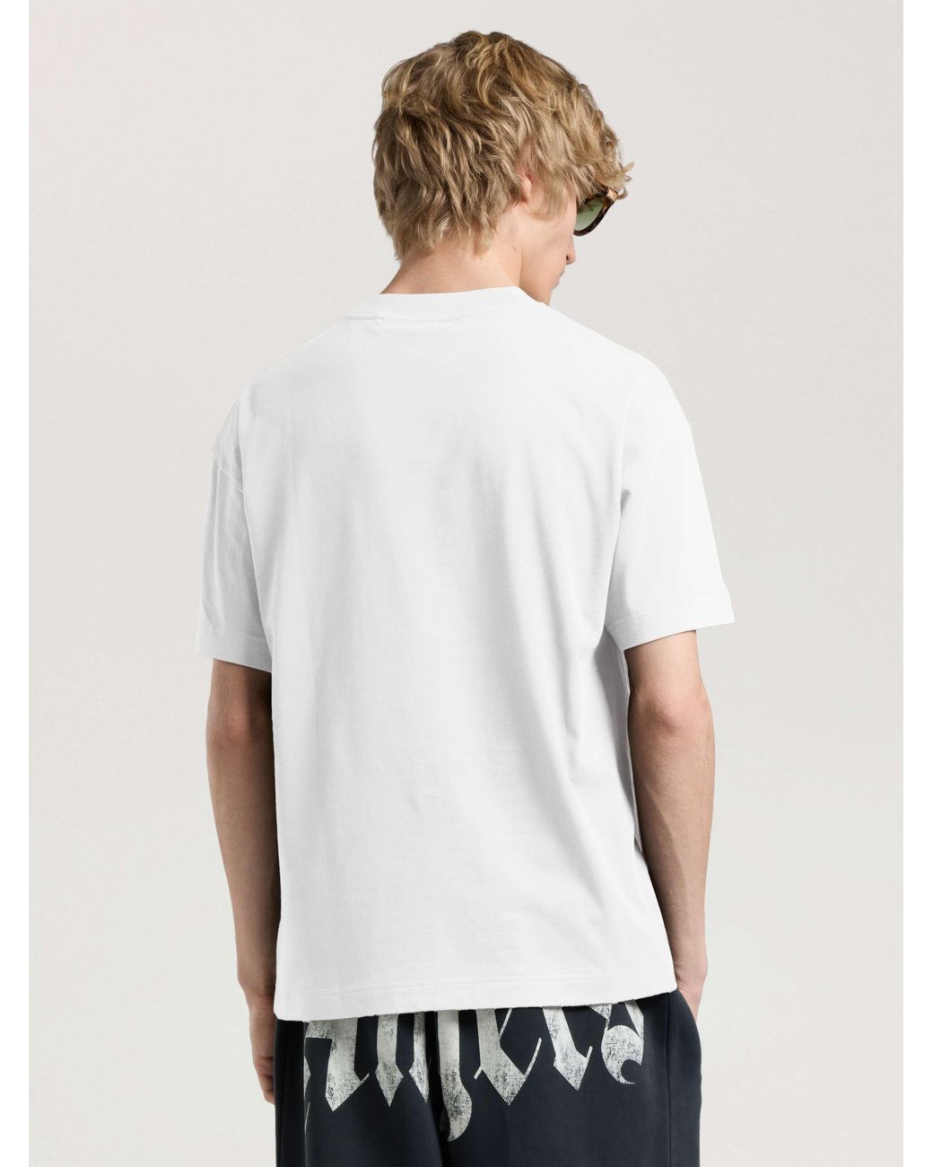 Palm Angels White Brushed Palm Tree Regular T-Shirt Off for men
