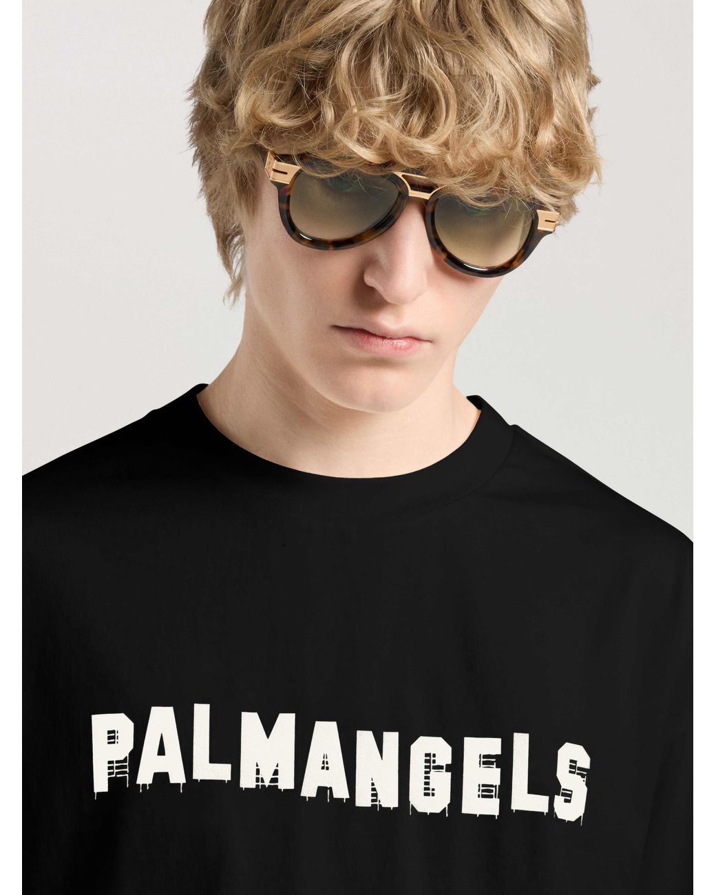 Palm Angels Black Palm Hills Regular T-Shirt for men