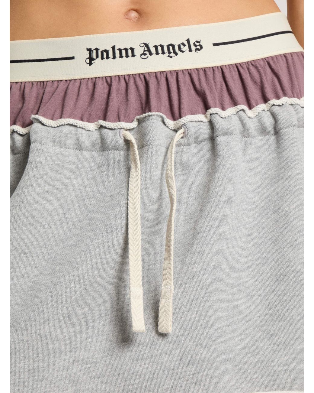 Palm Angels Gray Classic Logo Double-Layered Skirt