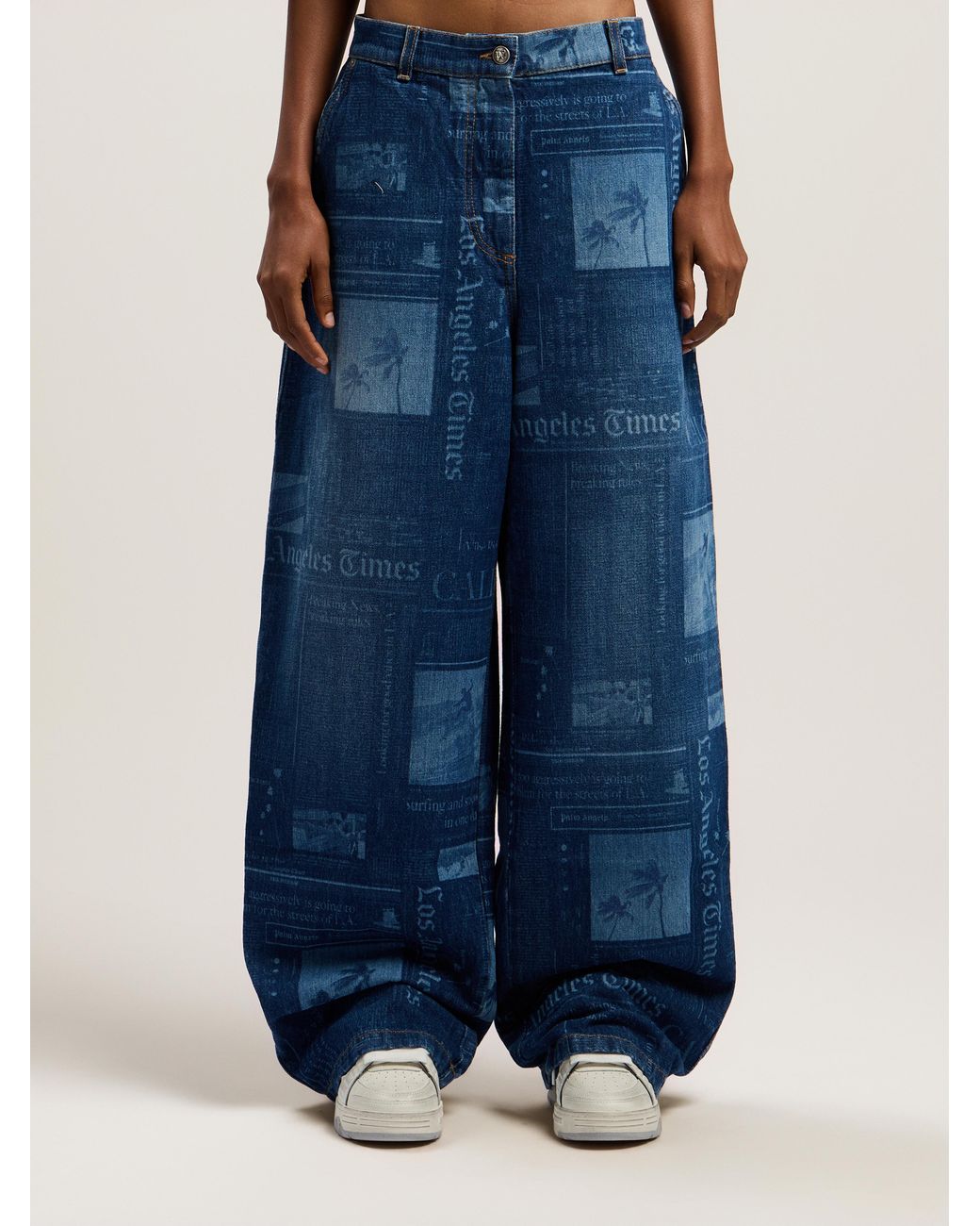 Palm Angels Blue Paxlatimes Baggy Denim Pants Medium