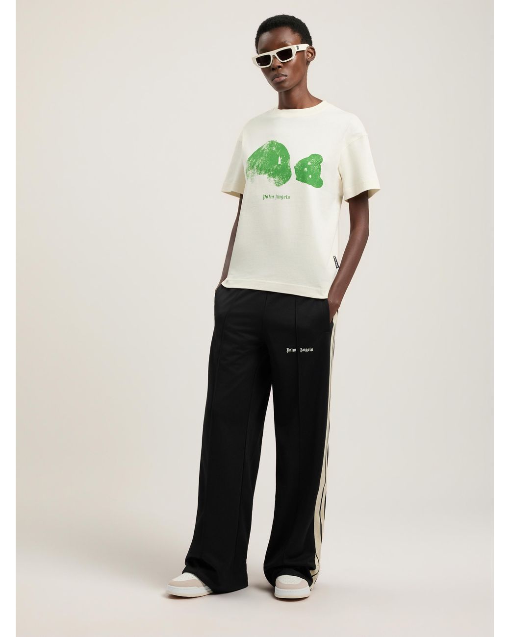 Palm Angels Green Spray Bear T-Shirt for men