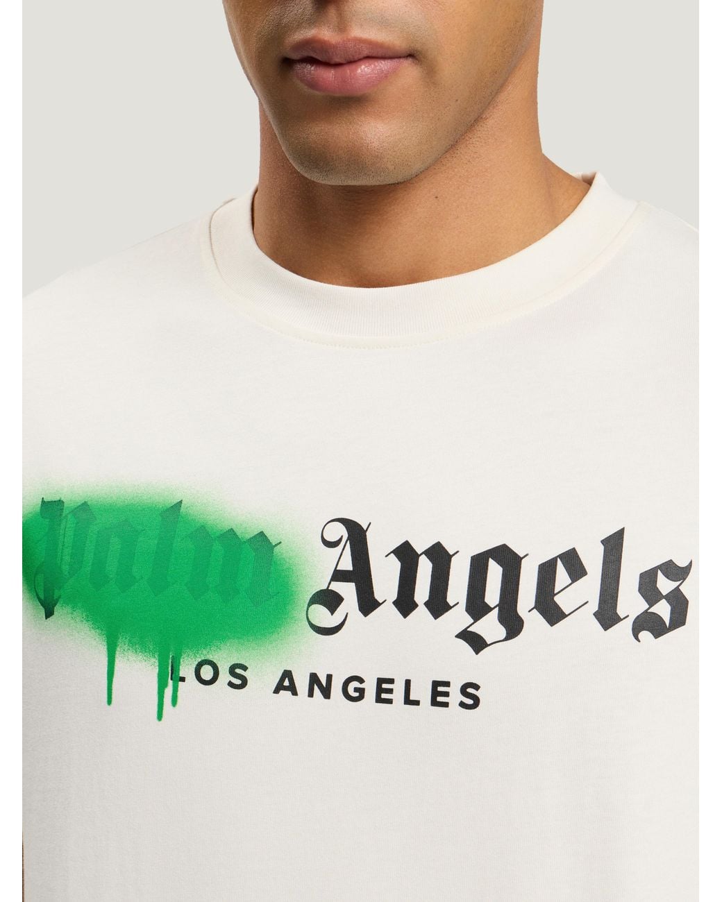 Palm Angels Natural Spray City Los Angeles T-Shirt for men