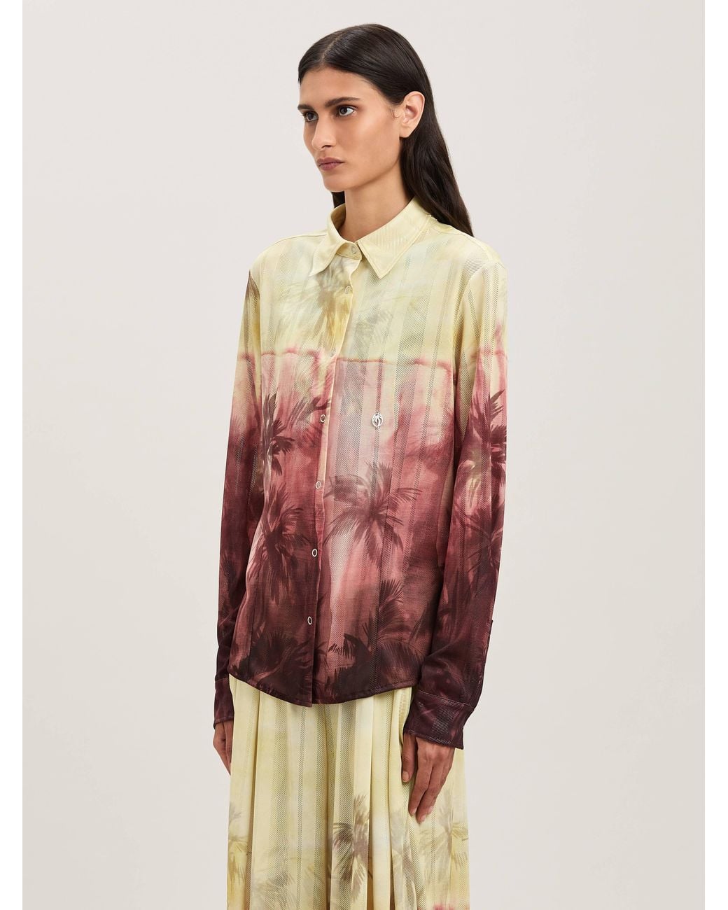 Palm Angels Multicolor Sunset Palms Mesh Shirt