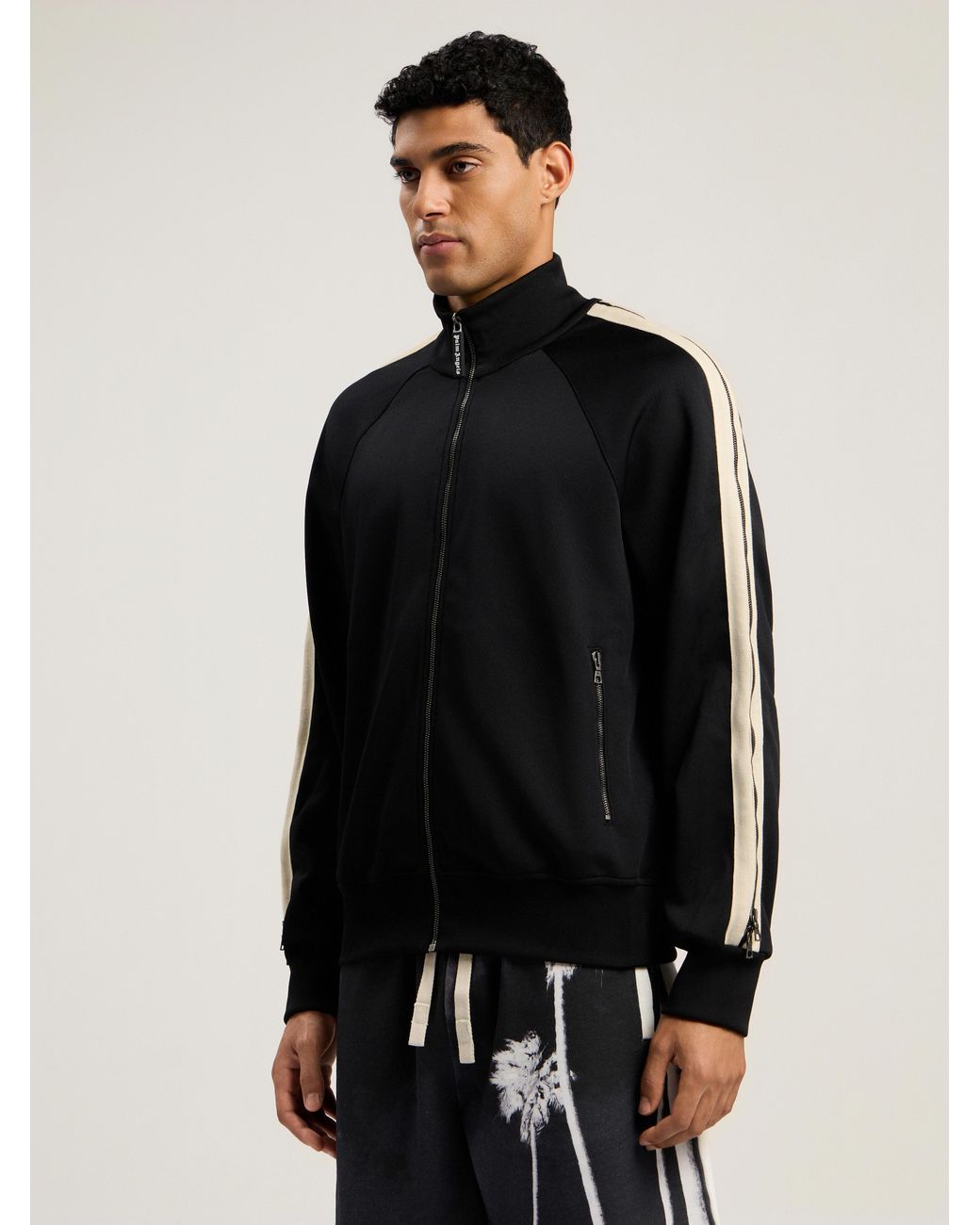 Palm Angels Black Performance Track Jacket for men
