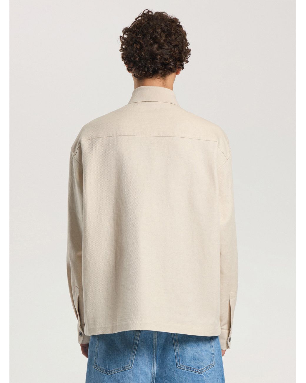 Palm Angels Natural Palm Type Loose Shirt Off for men