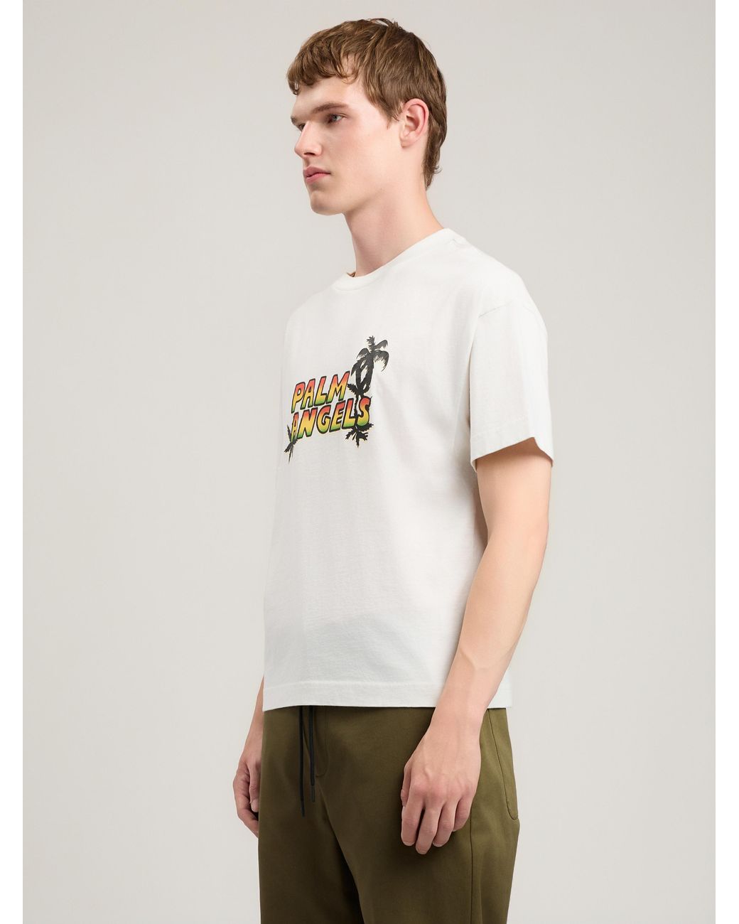 Palm Angels Natural Palm Sunset T-Shirt for men