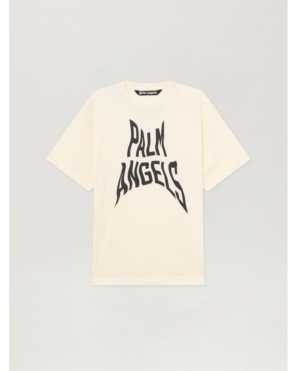 Palm Angels Natural Palm Distorted Regular T-Shirt Off for men