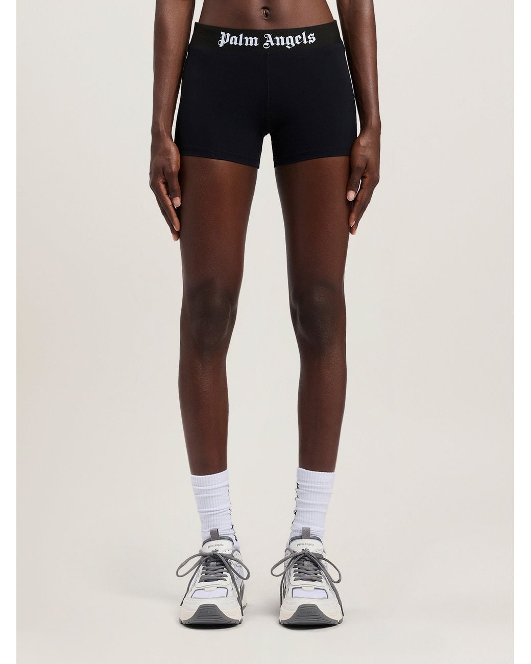 Palm Angels Black Classic Logo Sport Shorts