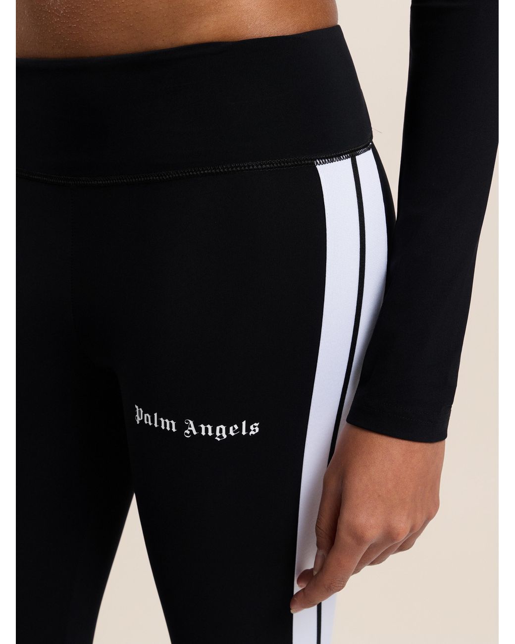 Palm Angels Black Training Track Leggings