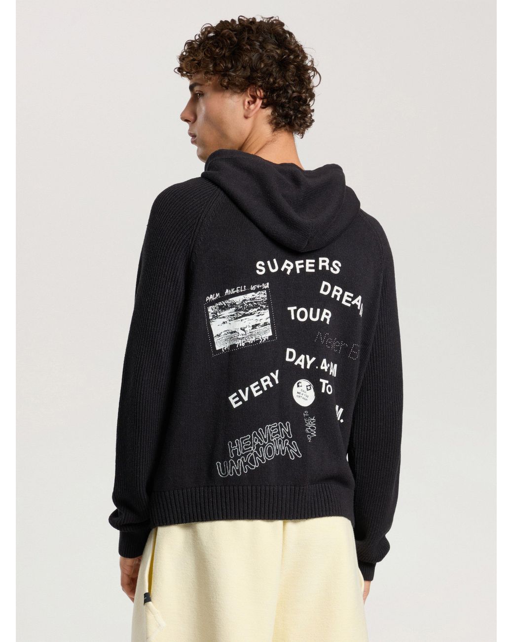 Palm Angels Blue Surfer Dreams Knit Zip-Up Hoodie for men
