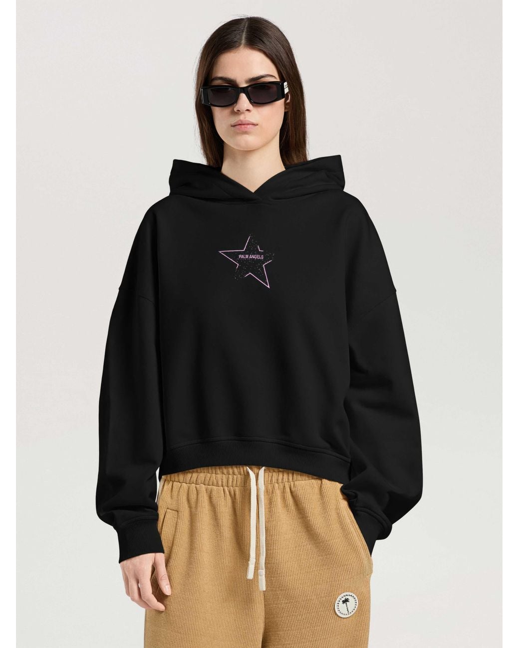 Palm Angels Black Icon Palm Loose Hoodie