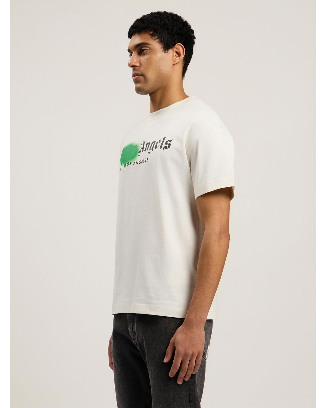 Palm Angels Natural Spray City Los Angeles T-Shirt for men