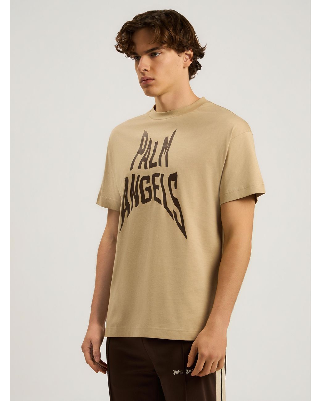 Palm Angels Natural Palm Distorted Regular T-Shirt for men