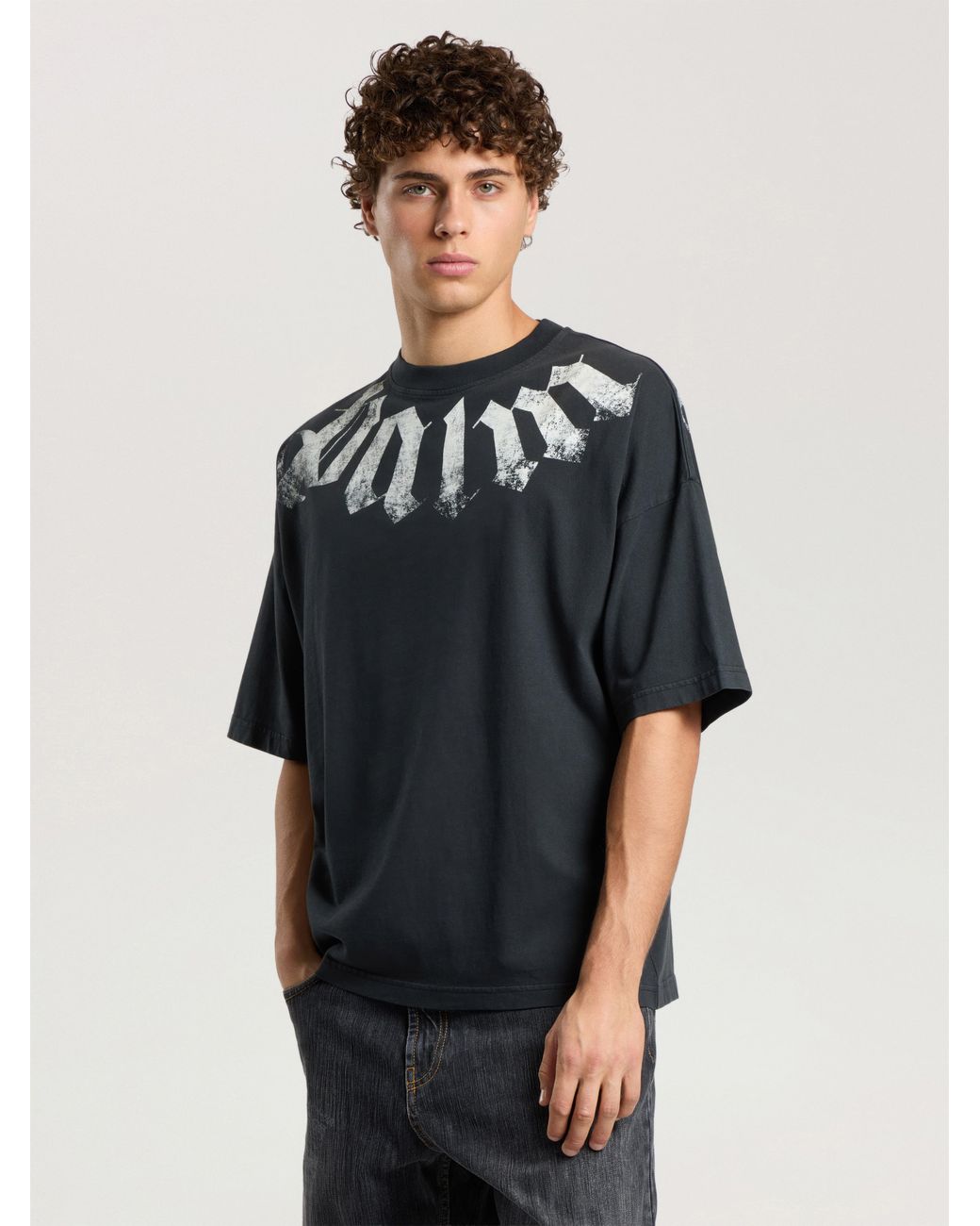 Palm Angels Multicolor Big Neck Logo Loose T-Shirt for men
