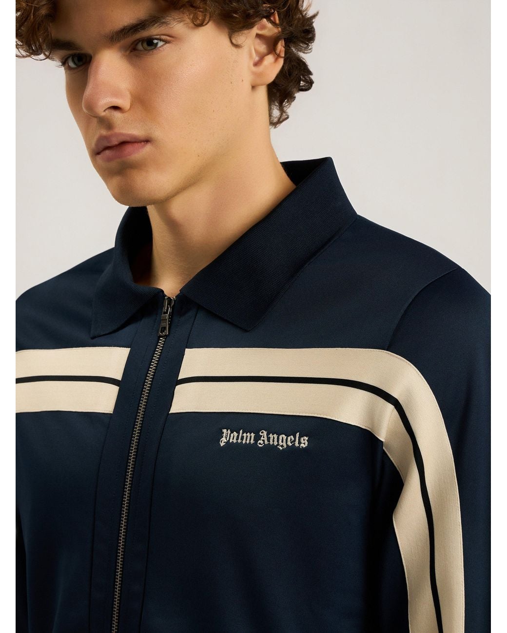 Palm Angels Blue Heritage Logo Track Jacket for men
