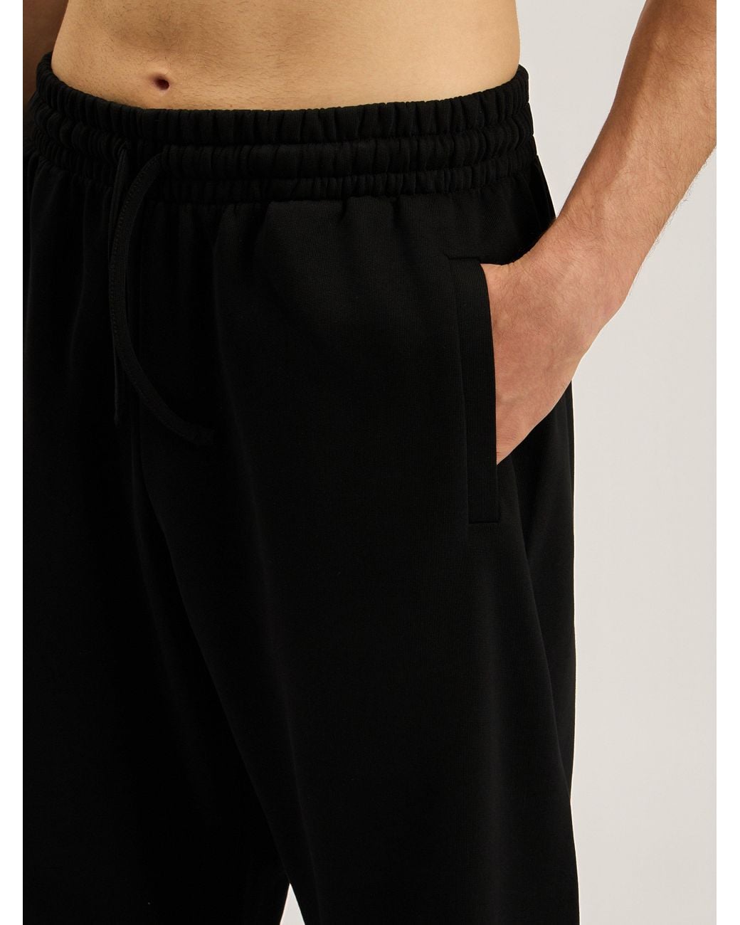 Palm Angels Black Brushed Palm Tree Sweatpants for men