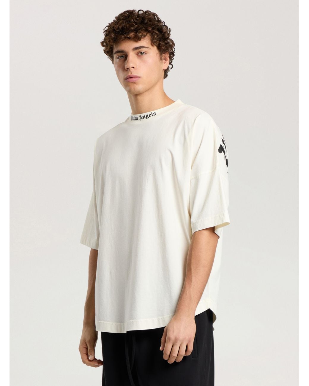 Palm Angels White Classic Logo Oversized T-Shirt Off for men