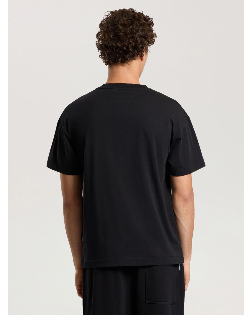 Palm Angels Black Stamp Logo Regular T-Shirt for men