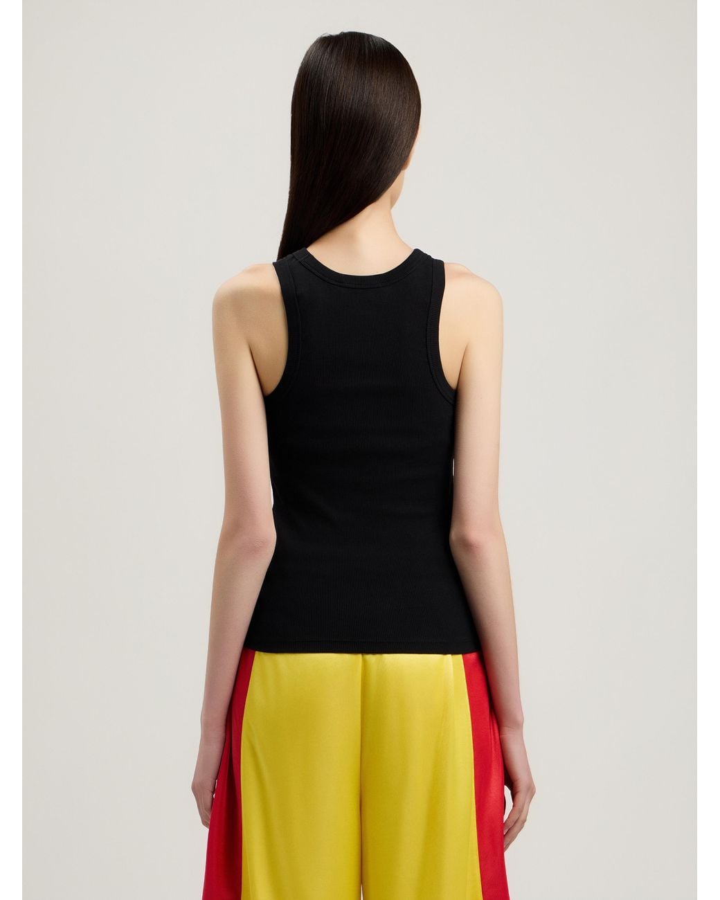 Palm Angels Black Classic Logo Fitted Tank Top