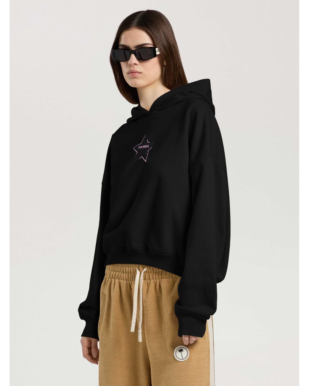 Palm Angels Black Icon Palm Loose Hoodie