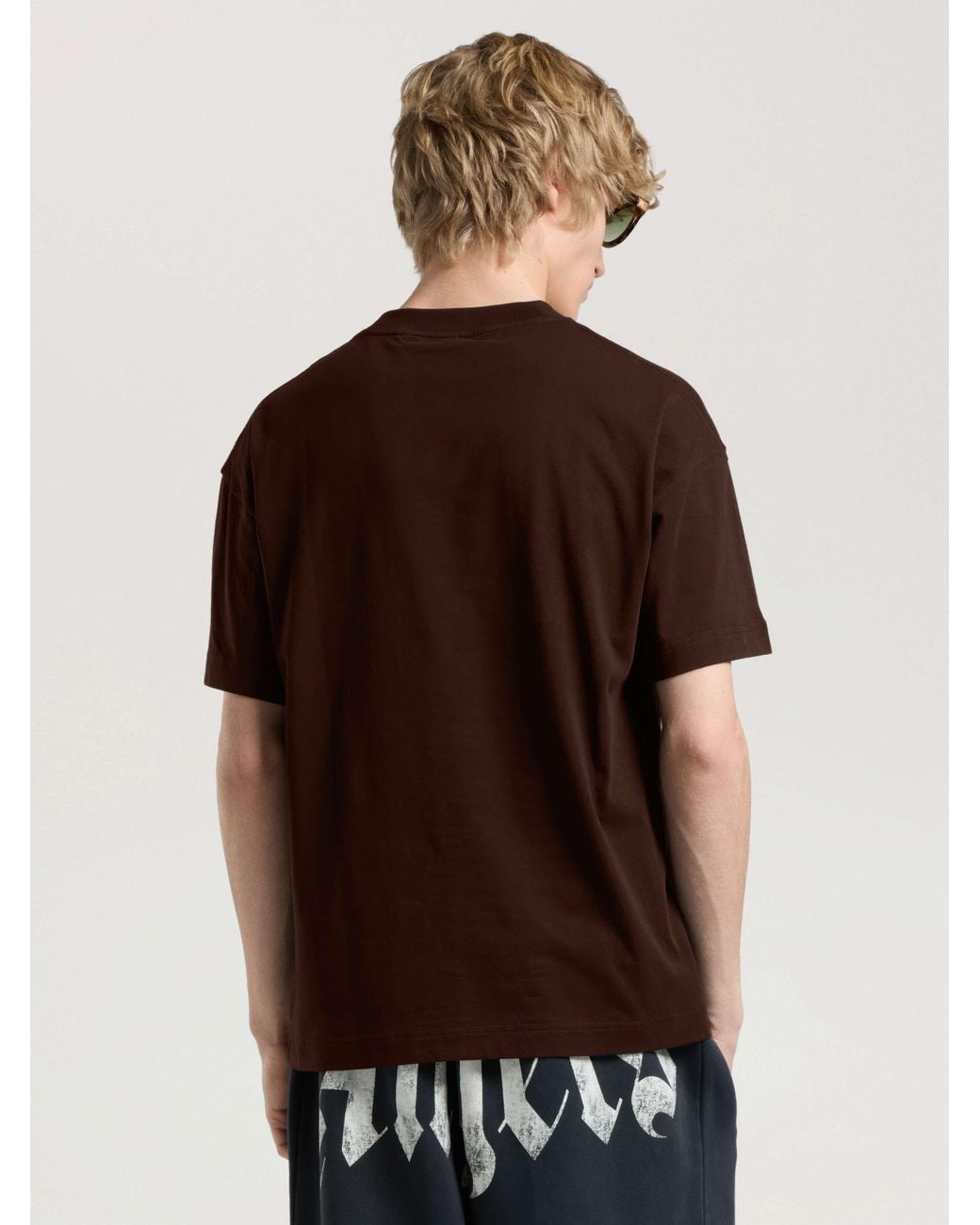 Palm Angels Brown Brushed Palm Tree Regular T-Shirt for men