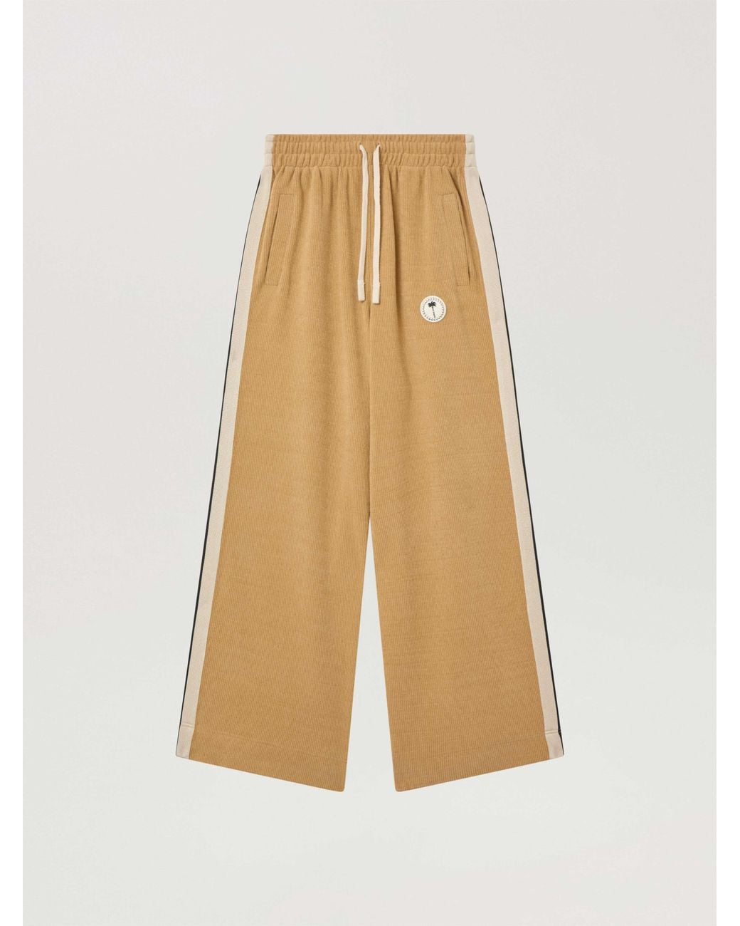 Palm Angels Natural Palm Tree Chenille Loose Track Pants Kaki
