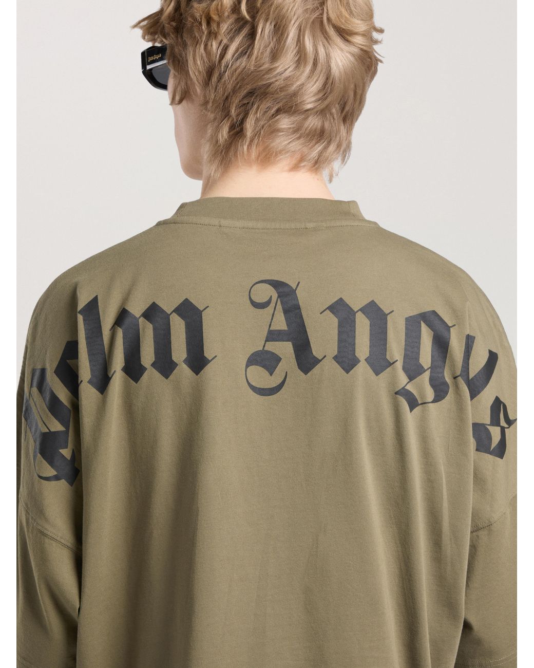 Palm Angels Green Classic Logo Oversized T-Shirt for men