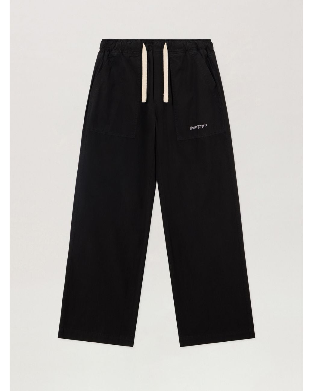 Palm Angels Black Classic Logo Loose Pants for men