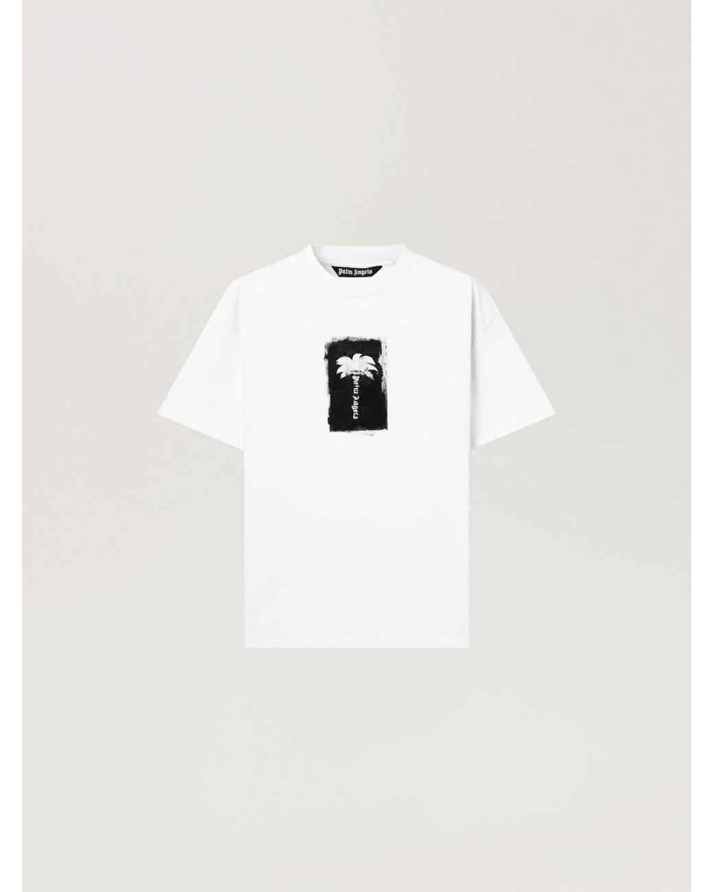 Palm Angels White Brushed Palm Tree Regular T-Shirt Off for men