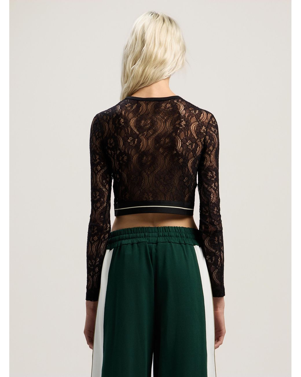 Palm Angels Multicolor Classic Logo Lace Top