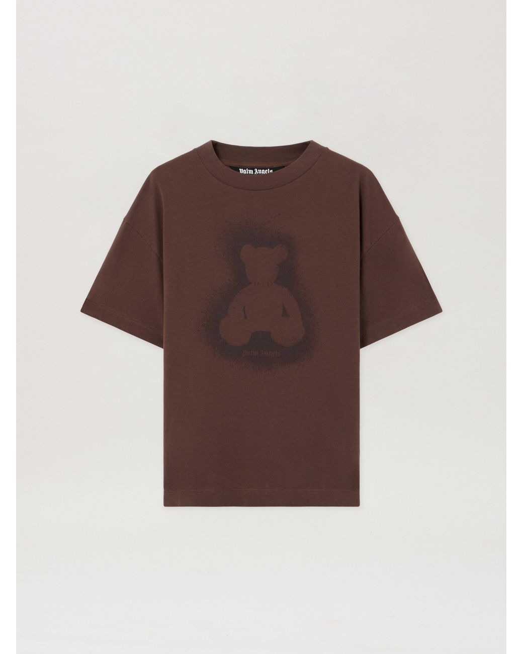 Palm Angels Brown Spray Bear T-Shirt for men
