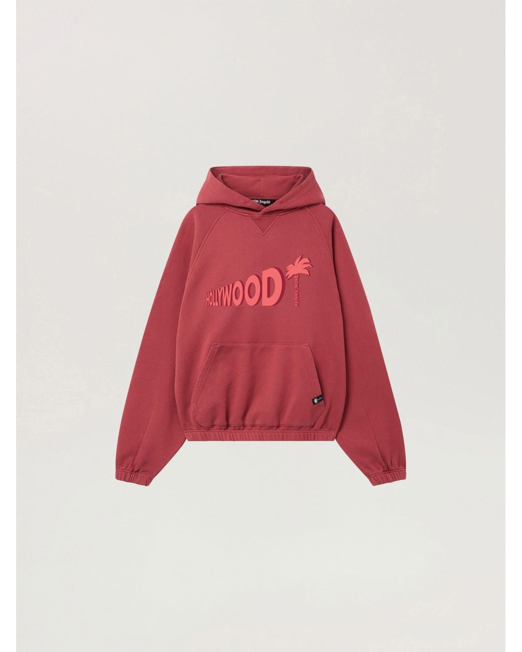 Palm Angels Red Sunset Blvd Palm Loose Hoodie Brick for men