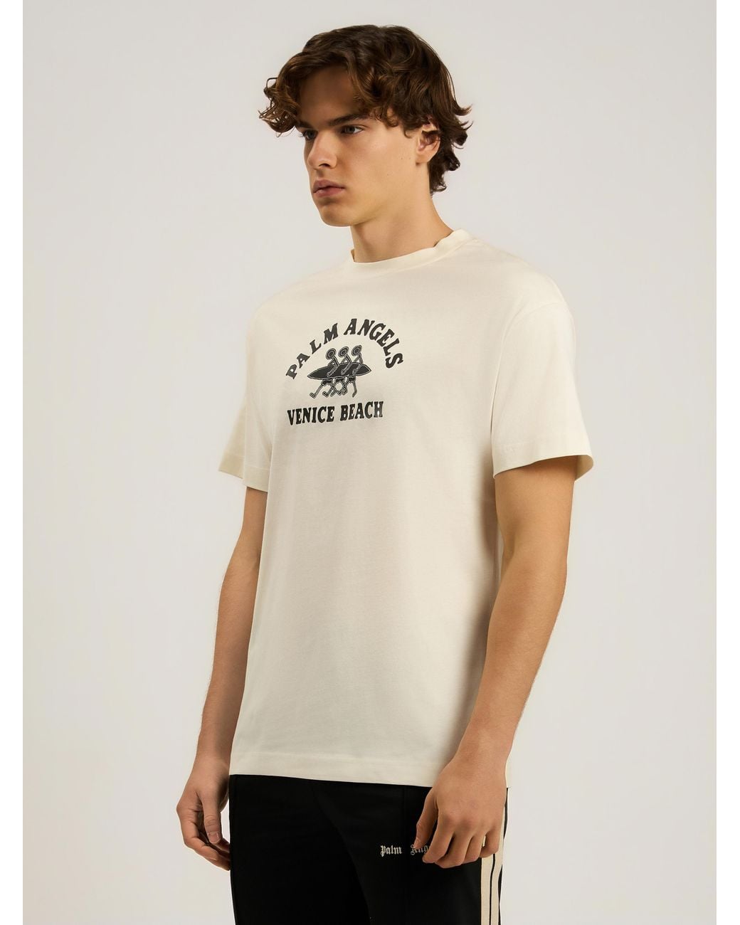 Palm Angels Natural Surf Regular T-Shirt Off for men