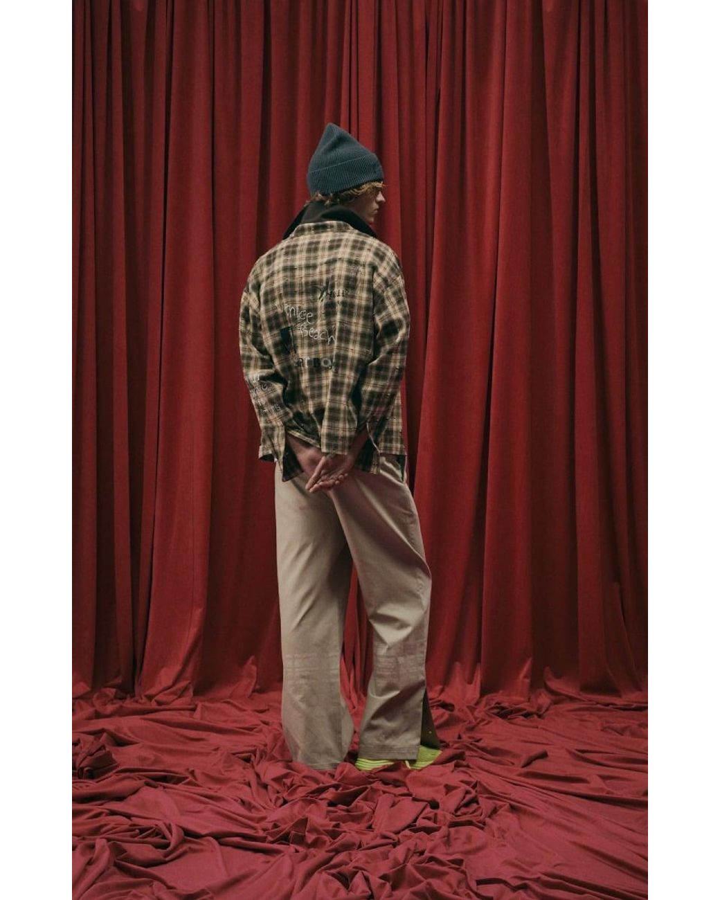 Palm Angels Natural Surfer Dream Check Loose Shirt for men