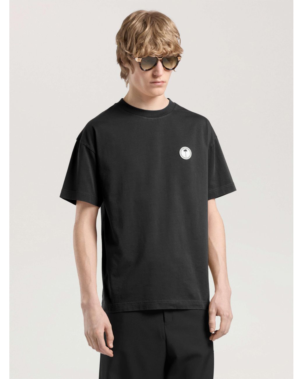 Palm Angels Black Palm Tree Regular T-Shirt for men