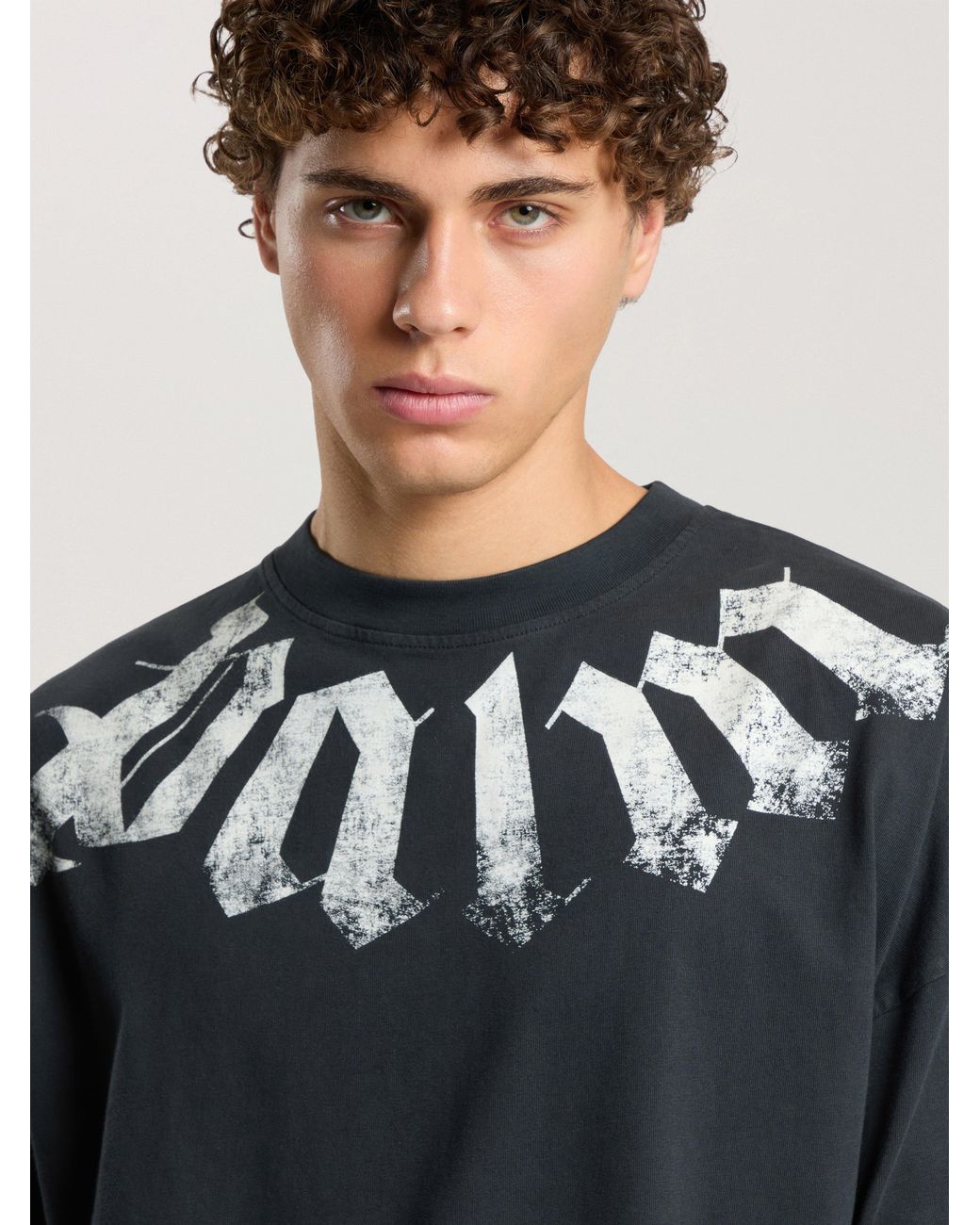 Palm Angels Multicolor Big Neck Logo Loose T-Shirt for men